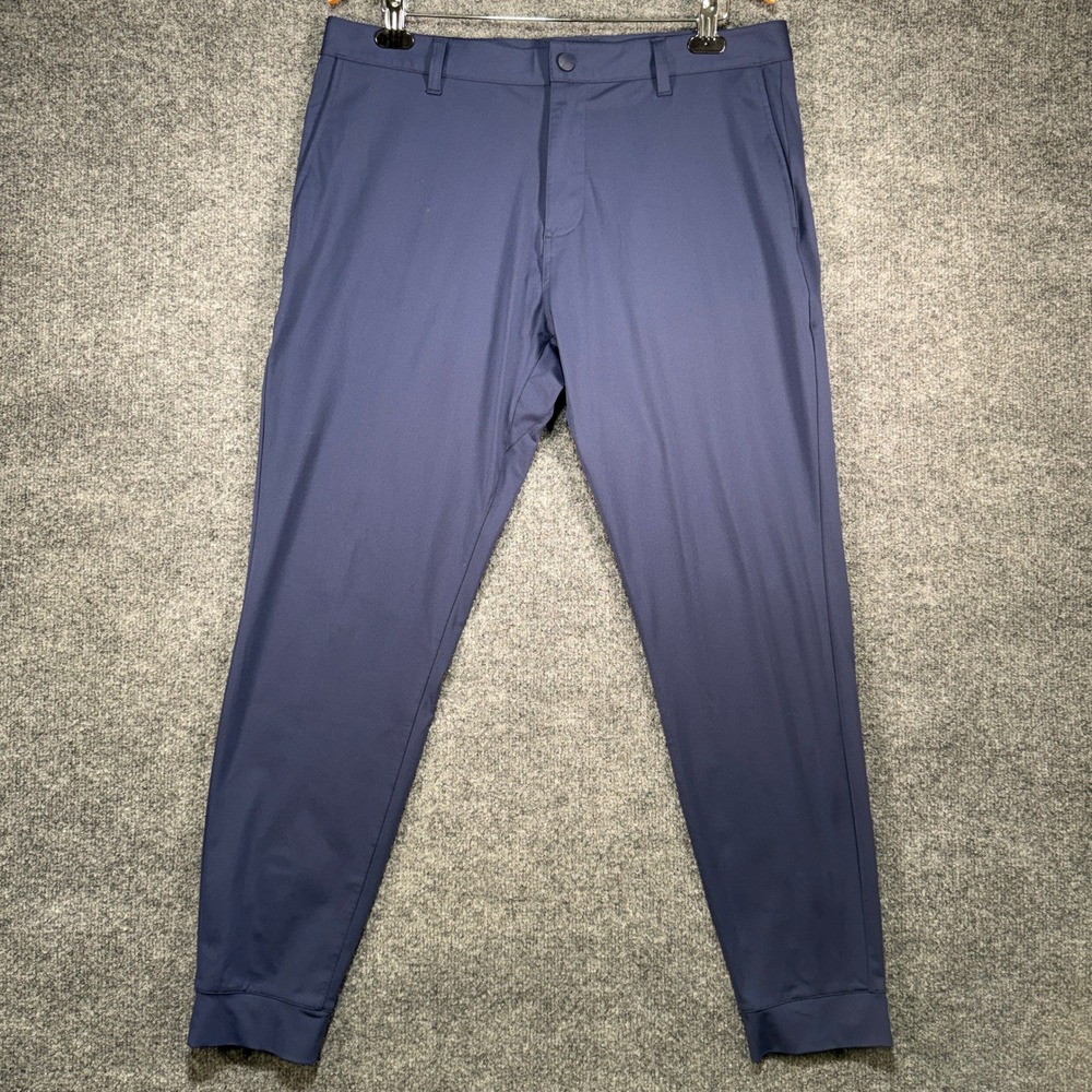 Rhone Commuter City Jogger Pants Mens 35x30 Navy Blue Zipper Cuffs Stretch Golf